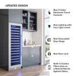 Zephyr Presrv 24 Inch Wine Fridge Full Size Single Zone - Tall Wine Cooler Cellars Large Cabinet Wine Refrigerator Home Bar Chiller Freestanding with Glass Door for 148 bottles 750ml