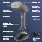 Powerful Handheld Fabric Steamer - 1800W with Fast Ceramic Heat-Up Plate, 2-in-1 Ironing & Wrinkle Remover, Steam Nozzle, Lint Brush - Gray, for US 120V Only