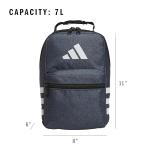 adidas Santiago Lunch Bag Cooler for Women and Men, Insulated Food Container Box with Mesh Pocket, Twill Onix Grey/Black, One Size