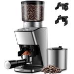 KIDISLE Conical Burr Coffee Grinder Electric, Espresso Grinder for Home Use, Burr Mill with 51 Grind Settings, Precision Electronic Timer, Stainless Steel Container