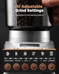 KIDISLE Conical Burr Coffee Grinder Electric, Espresso Grinder for Home Use, Burr Mill with 51 Grind Settings, Precision Electronic Timer, Stainless Steel Container