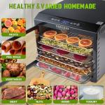 Food-Dehydrator Machine 7 Stainless Steel Trays, 6ft² Small Food Dryer, 190ºF,24H Fruits Dehydrator, 800W Meat Dryer for Jerky,Mushroom,Herbs,Veggies,Dog Treats