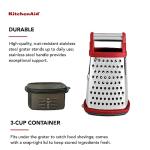 KitchenAid Gourmet 4-Sided Stainless Steel Box Grater with Detachable Storage Container