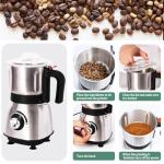 Electric Grinder for Kitchen - 500W Grain Mill with 3 Stainless Steel Blades, Versatile Spice Grinder for Coffee, Grinding Spices, Bean, Grains, Nuts (Black)