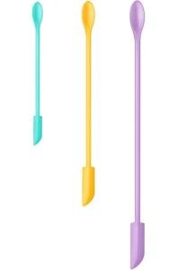 Silicone Spatula Set (3Pcs) - Mini Scraper Tool for Beauty & Food - Reach Every Last Drop, Multi-Size Spatulas for Makeup Jars, Lotion Bottles & Kitchen Containers​