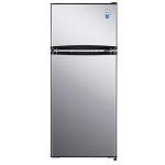 Avanti Apartment Refrigerator Freestanding Reversible Dual Doors Compact Design Full Fridge with Top Freezer, Adjustable Shelves, Full Range Temperature Control, with Crisper, 4.5-Cu.Ft, Metallic