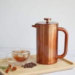 Highwin 8-Cup Double Wall Insulated Stainless Steel French Coffee Press, 32-Ounce Durable Coffee Tea Maker with Stainless Steel Plunger, Copper