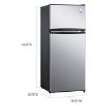 Avanti Apartment Refrigerator Freestanding Reversible Dual Doors Compact Design Full Fridge with Top Freezer, Adjustable Shelves, Full Range Temperature Control, with Crisper, 4.5-Cu.Ft, Metallic