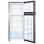 Avanti Apartment Refrigerator Freestanding Reversible Dual Doors Compact Design Full Fridge with Top Freezer, Adjustable Shelves, Full Range Temperature Control, with Crisper, 4.5-Cu.Ft, Metallic