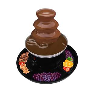 Electric Chocolate Fountain, 3 Tier Chocolate Fondue Machine with 5Forks, 40W Fuente De Chocolate, Small Chocolate Fountain Machine for Parties, Melts Cheese, Candy, Dip Strawberry, fruit, Vegetable
