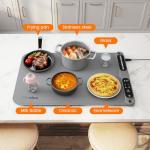 Firelex Food Warming Mat for Buffet, Silicone Plateful Food Warming Mat with Timer & 7-Temp Settings, 8s Fast Heat, keep food warm for Party, family dinners, Thanksgiving & Christmas Gift, Gray
