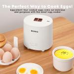 Mojoco Rapid Egg Cooker - Mini Egg Cooker for Steamed, Hard Boiled, Soft Boiled Eggs and Onsen Tamago - Electric Egg Boiler for Home Kitchen, Dorm Use - Smart Egg Maker with Auto Shut OFF and Alarm