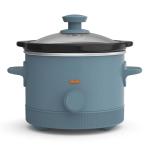 bella 1.5 Qt Slow Cooker with 3 Heat Manual Control, Ceramic Nonstick Coating, Dishwasher Safe Stoneware Pot and Tempered Glass Lid, Tangle Free Cord Wrap & Cool Touch Handles, Surf