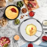 CUSIMAX Electric Fondue Set with 1300W Power Temperature Control for Cheese,Chocolate,Oil and Broth, 2L Non-Stick Electric Fondue Pot with 8 pcs Forks,6 pcs Cups and Removable Anti-Scald Handle