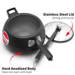 Hawkins 6.5 Litre Contura Black Pressure Cooker, Hard Anodised Inner Lid Cooker, Handi Cooker, Black (Cb65), 6.5 Liter