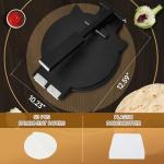 Wooden Tortilla Press - 10 Inch Bamboo Tortilla Maker with 50 Parchment Paper & Dough Cutter, Homemade Mexican Prensa Para Tortillas Dough Press for Burritos, Taco, Roti (Black)