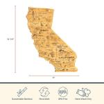 Totally Bamboo Destination California State Shaped Cutting Board, Charcuterie and Cheese Serving Board – California Gift for Home Décor or Everyday Kitchen Use