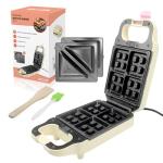 HeHoGoGo Waffle Maker Electric Sandwich Maker 2 in 1 with Non Stick Removable Plates