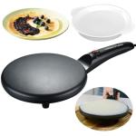 Golden Prairie 8" Electric Crepe Maker, Nonstick Crepe Pan with Long Handle, Auto Temperature Control, Quick Heat-Up 800W, Easy Clean, PFOA & BPA Free with Batter Tray