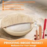 Enameled Cast Iron Dutch Oven Pot with Lid, Incl. Sourdough Bread Baking Supplies Like Banneton Bread Proofing Basket, Starter Jar, Scoring Tool Lame, 5QT Dutch Oven for Bread Baking, Oven Safe up to 500°F