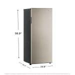 Frigidaire 10 Cu. Ft. Upright Convertible Fridge/Freezer, Reversible Door, Removable Glass Shelves, Adjustable Controls, Platinum Finish