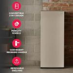 Frigidaire 10 Cu. Ft. Upright Convertible Fridge/Freezer, Reversible Door, Removable Glass Shelves, Adjustable Controls, Platinum Finish