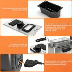 CATTLEMAN CUISINE Immersion Deep Fryer with Basket, 1600W, 3L Small Deep Fryer with Timer Control, Fryer Pot for Home Use, Temperature Control, Lid with Viewing Window, Stainless Steel Electric Fryer