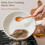 SODAY 15Pcs Pots and Pans Set Non Stick, Cookware Sets with Detachable Handle, Nonstick RV Kitchen Cooking Tools Removable Handles, Oven Safe, Induction Fast, Stackable Induction Cookware, White