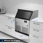 Coolake Commercial Ice Maker Machine 320lbs/24H with 120lbs Storage, Stainless Steel Under Counter Freestanding Ice Maker, Water Filter Reduce Scale up to 99% for Home Bar Restaurant, ETL Approval