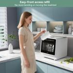 magicplux Portable Dishwasher, Countertop Dishwasher with Color Screen, 5 Place Settings & 8 Washing Programs, Mini Dishwashers, 3 Spray Arms with 5 L Built-in Water Tank