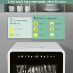 magicplux Portable Dishwasher, Countertop Dishwasher with Color Screen, 5 Place Settings & 8 Washing Programs, Mini Dishwashers, 3 Spray Arms with 5 L Built-in Water Tank