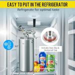 MRbrew 128oz Mini Keg Growler Portable Draft Beer Dispenser System Pressurized Stainless Steel Beer Growler Tap System Home Mini Kegerator, with Professional Beer Tap and CO2 Regulator to Keep Fresh