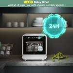 magicplux Portable Dishwasher, Countertop Dishwasher with Color Screen, 5 Place Settings & 8 Washing Programs, Mini Dishwashers, 3 Spray Arms with 5 L Built-in Water Tank