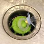 DANCO Disposal Genie Garbage Disposal Strainer | Kitchen Sink Drain Splash Guard | Food Scraper | Green (10453)