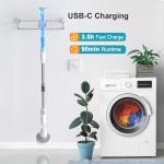 Ultrean Spin Brush, Cordless Electric Spin Scrubber with 4 Replaceable Brush Heads Adjustable Extension Handle, 2 Speed Shower Scrubber for Cleaning Bathroom, Tile, Floor, Tub