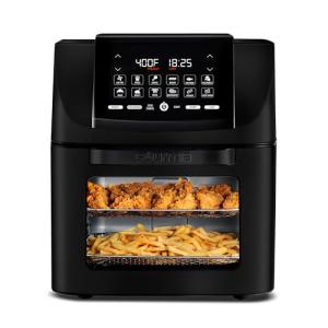 Gourmia Air Fryer - 14 Qt All-in-One Oven with Rotisserie, Digital Display with 12 Presets, Roast, Bake, Broil, Dehydrate, Dishwasher Safe Accessories, Black