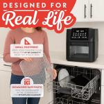 Gourmia Air Fryer - 14 Qt All-in-One Oven with Rotisserie, Digital Display with 12 Presets, Roast, Bake, Broil, Dehydrate, Dishwasher Safe Accessories, Black