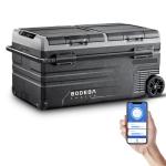 BODEGACOOLER 12 Volt Car Refrigerator, 100 Quart Portable Freezer, Car Fridge Dual Zone WIFI APP Control, -4℉-68℉ Cooler, 12/24V DC and 100-240V AC, for Travel, Camping, Outdoor,RV, black