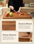 TIDITA Acacia Wood Cutting Board and Chopping Board with Handle for Meat, Cheese Board, Vegetables, Bread, and Charcuterie Board - Wooden Serving Board for Kitchen, Dining Room (24" x 18")