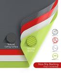 Dexas Heavy Duty Cutting Board Grippmat, Flexible Cutting Boards for Kitchen, Set of 4, Non Slip Plastic Board Cutting Mat 11.5 by 14 Inches Gray, Red, White and Green Set, Kitchen Gadgets