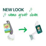 Scotch-Brite Handy Brush, Small and Durable Dish Brush with Handle for Scrubbing Hard-to-Reach Cookware, Tubs, Sinks, Car Tires, and More without Scratching, Antimicrobial, and Rinses Clean