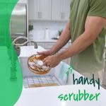 Scotch-Brite Handy Brush, Small and Durable Dish Brush with Handle for Scrubbing Hard-to-Reach Cookware, Tubs, Sinks, Car Tires, and More without Scratching, Antimicrobial, and Rinses Clean