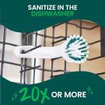 Scotch-Brite Handy Brush, Small and Durable Dish Brush with Handle for Scrubbing Hard-to-Reach Cookware, Tubs, Sinks, Car Tires, and More without Scratching, Antimicrobial, and Rinses Clean