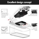 Cambom Vegetable Chopper With Container, Multifunctional Food Chopper Onion & Vegetable Cutter Dicer With 8 Blades, Carrot & Veggie Slicer 2 Blades