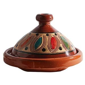 Verve CULTURE Moroccan Tagine Pot, Traditional Ceramic Cooking Pot, Custom Style Tangine, Traditional Design, 7" tall / 10" diameter