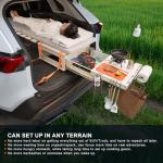 JAGAHAHA SUV Sleeping Bed Platform, Slide Out Overland Kitchen, All in One Folding Camping Table with Storage Drawer, Truck Bed Slide, Overland Gear for SUV Trunk Car Camping Essentials, Stove