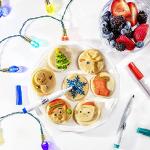 Christmas Holiday Waffle Maker w 6 Edible Food Markers- Make X-Mas Breakfast Fun w Delicious Decorated Pancakes or Waffles- Electric Nonstick Waffler Iron, Fun Gift for Kids & Adults, Family Activity