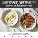 Gotham Steel 12 Pc Ceramic Cookware Set Nonstick, Ceramic Pots and Pans Set Non Stick with Steamer for Cooking, Non Toxic PFOA PFOS Free, Premium Stay Cool Handles, Oven & Dishwasher Safe