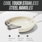 Gotham Steel 12 Pc Ceramic Cookware Set Nonstick, Ceramic Pots and Pans Set Non Stick with Steamer for Cooking, Non Toxic PFOA PFOS Free, Premium Stay Cool Handles, Oven & Dishwasher Safe