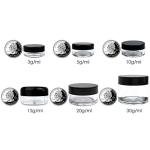 Beauticom 3g/3ml (0.1 Fl Oz) Round Clear Plastic Jars with Round Top Lids for Creams, Lotions, Powders, Glitters, and more... (Color: Clear Lid, Quantity: 50 Pieces)